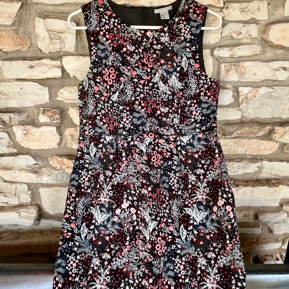 H&M Floral Mini Dress - Black and Red